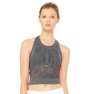 NWOT ALO Yoga Gray Vixen Fitted Tank Top